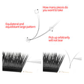 XIUSUZAKI V Shape Hand Woven Premium Soft Light Natural Eyelashes Extension Black  Purple Blue Color